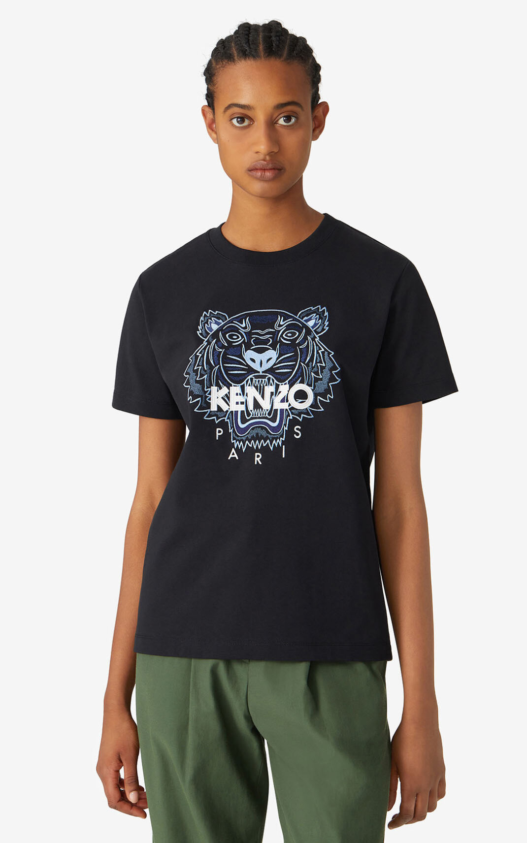 Camiseta Kenzo Loose Tiger Feminino - Pretas | 186GXZSLJ